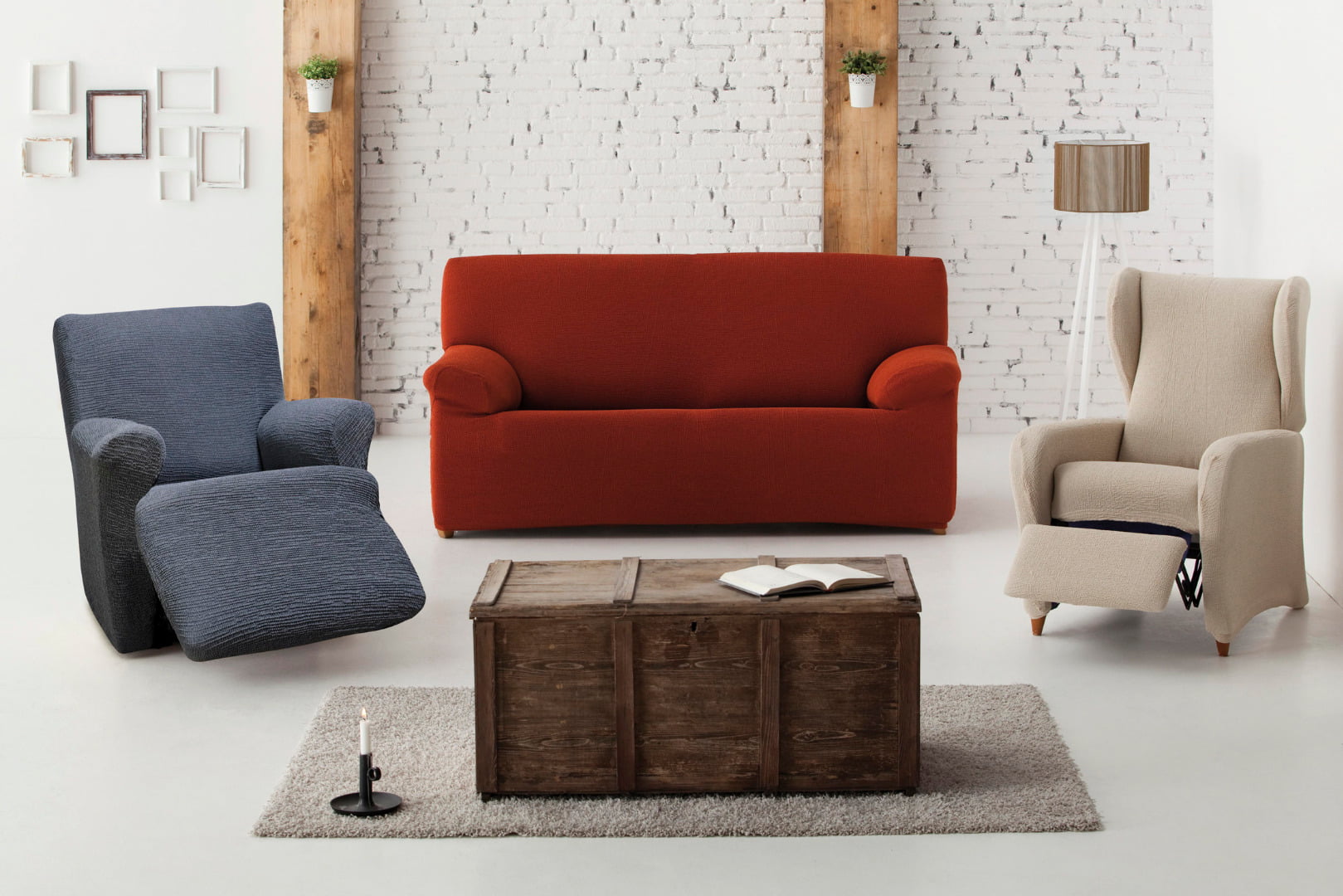 funda de sofa para sillon relax pies juntos silla bielastica gris calidad  EYSA