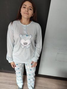 Pijama Mujer Love Azul