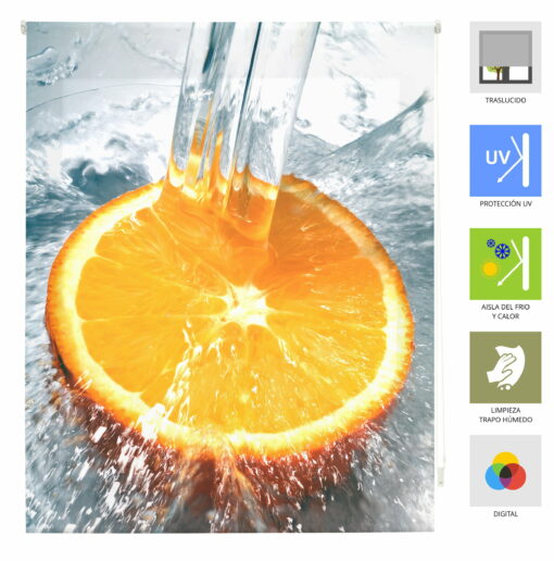 Estor Digital Translucido Cocina Naranja
