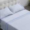 Juego Sábanas Burrito Blanco Puntos Azul