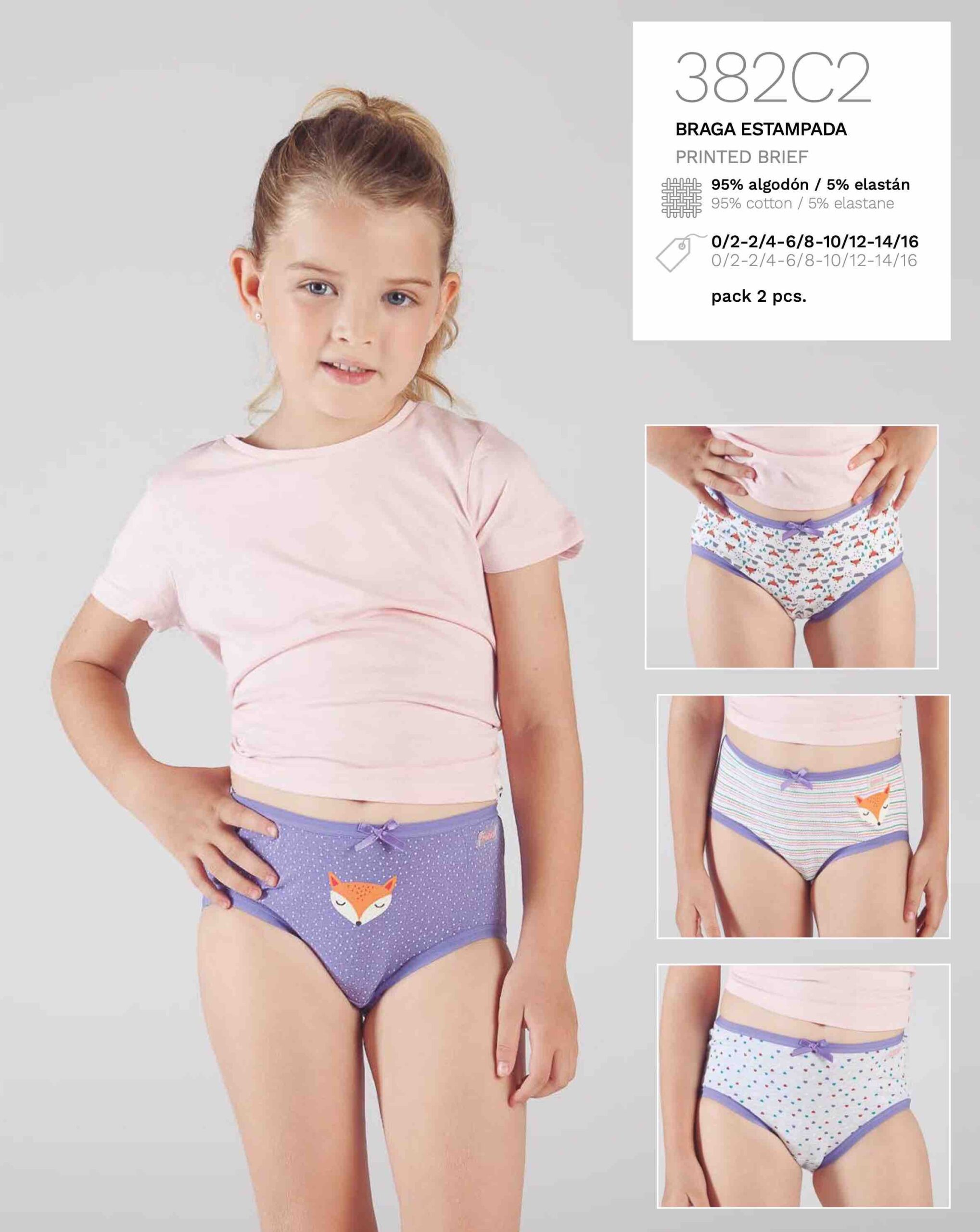 Pack de 6 ropa interior de algodón para niña pequeña, bragas para bebés y  niñas