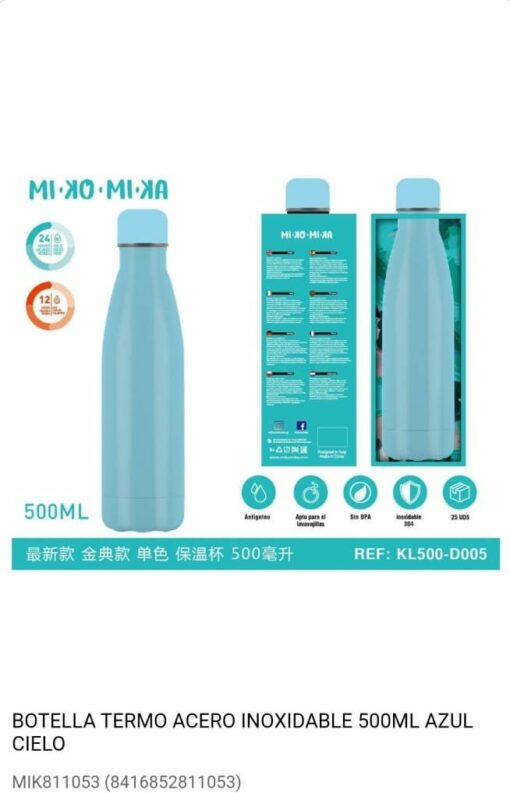 Botella Termo Azul 500ML