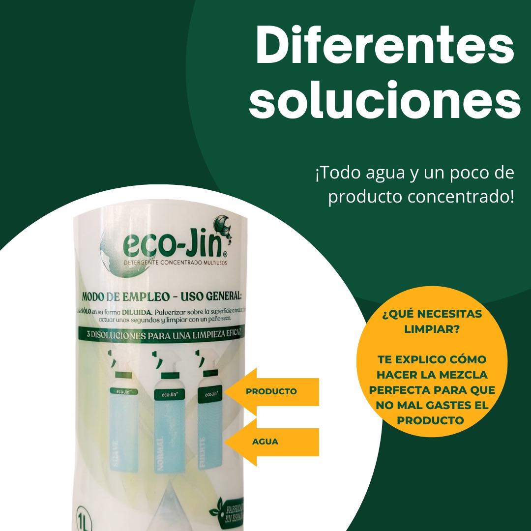 eco-JIN Spa 1 Litro Detergente Higienizante Concentrado