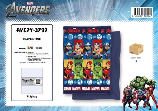 Colcha Copriletto Infantil Avengers