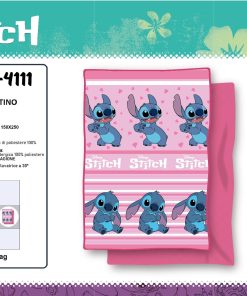 Colcha Copriletto Infantil Stitch Rosa